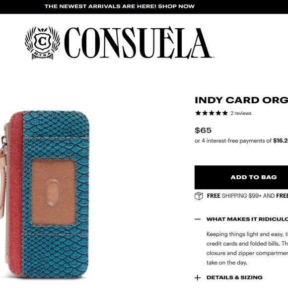 NEW Consuela Indy Card Organizer - Picture 2 of 9